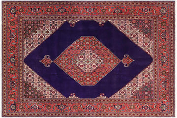 handmade Traditional Tabriz Blue Rust Hand Knotted RECTANGLE 100% Wool Pile area rug 10x13